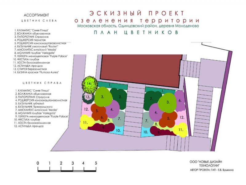 План цветника у дома